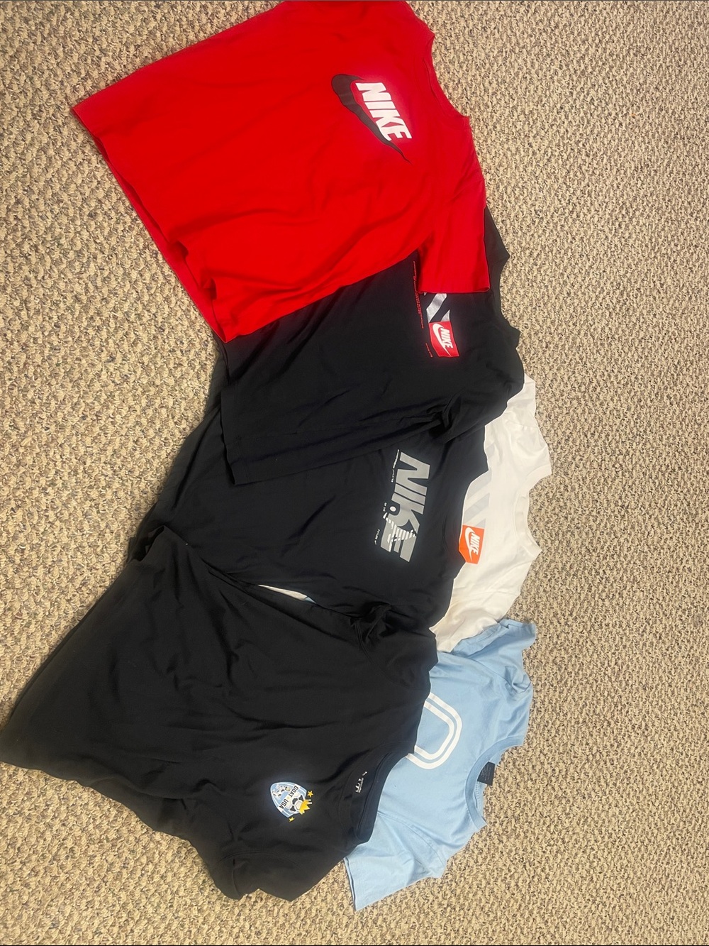 Nike T-Shirt Bundle - Red, Black, White, Light Blue